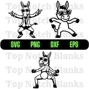 Donkey Dancing With Sunglasses Svg Donkey Dance Png Dancing Donkey Clipart Donkey Vector Bundle Pack Commercial Use