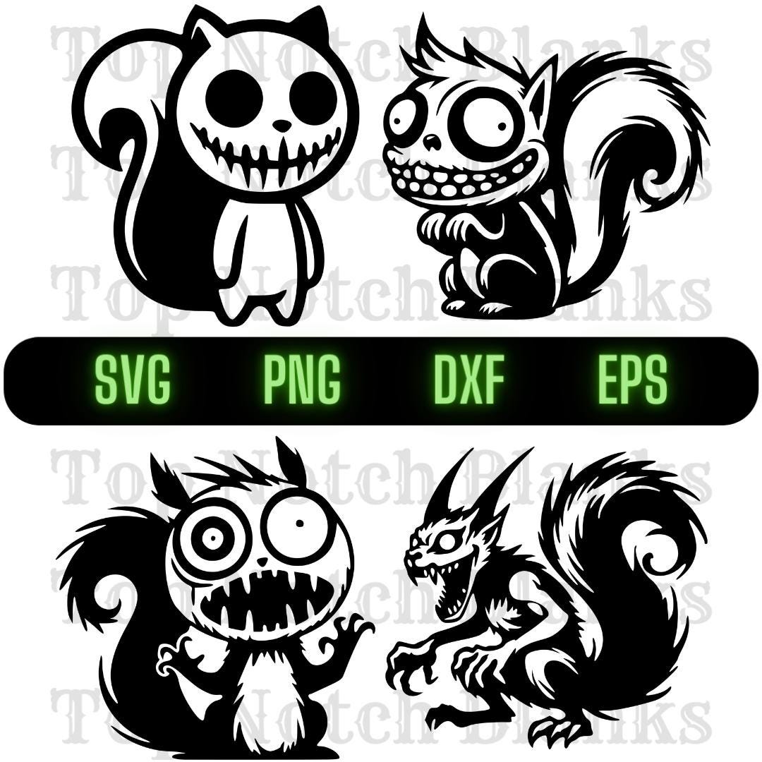 Crazy Evil Demon Squirrel Clipart: Squirrel Vector Bundle (svg, Png ...