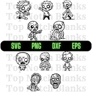 Zombie Svg Cartoon Zombie Png Zombie Clipart Zombie Vector Bundle Pack Commercial Use Dxf Eps