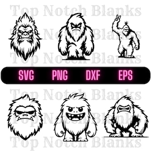 Yeti-Svg Cartoon Yeti Png Coole Yeti Clipart Badass Yeti Vektor-Bundle-Pack Kommerzielle Nutzung