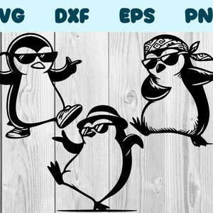 Penguin Dancing With Sunglasses Svg Penguin Dance Png Dancing Penguin Clipart Penguin Vector Bundle Pack Commercial Use