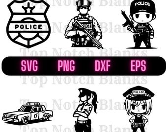 Policía Svg Dibujos animados Policía Png Cool Policía Clipart Badass Policía Vector Paquete Paquete Uso Comercial