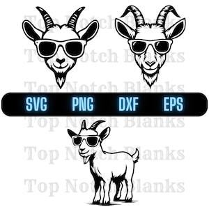 Goat Wearing Sunglasses Svg Goat Png Goat Wearing Sunglasses Clipart Goat Vector Bundle Pack #2 Commercial Use