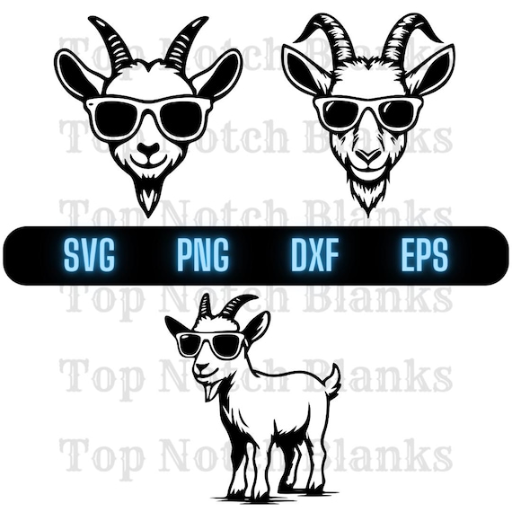Goat Wearing Sunglasses Svg Goat Png Goat Wearing Sunglasses Clipart Goat Vector Bundle Pack #2 Commercial Use