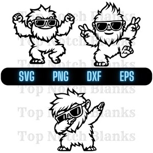 Yeti Dancing With Sunglasses Svg Yeti Dance Png Dancing Yeti Clipart Yeti Vector Bundle Pack Commercial Use