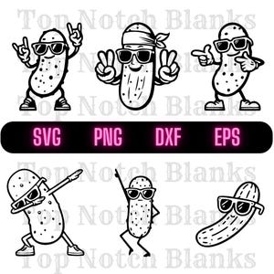 Pickle con gafas Svg Pickle con gafas de sol Png Pickle con gafas Clipart Pickle Vector Bundle Pack Uso comercial
