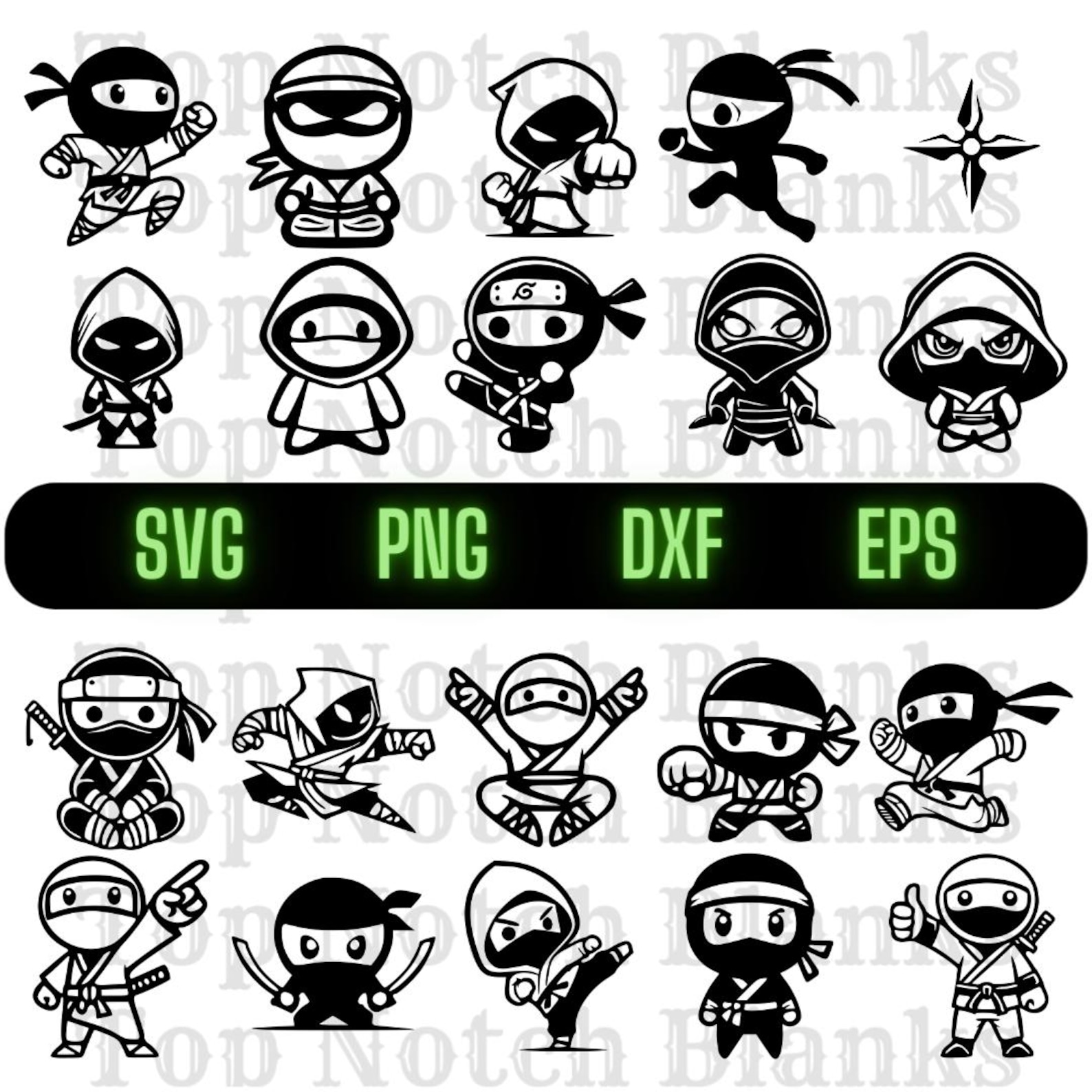 Ninja Clipart Vector Bundle (svg, Png, Dxf, Eps) - Etsy