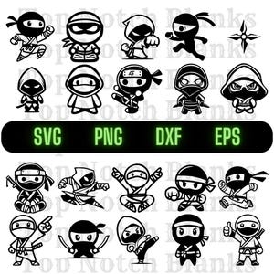 Ninja Svg Badass Ninja Png Cool Ninja Clipart Ninja Vector Bundle Pack Commercial Use Svg Png Dxf Eps Files
