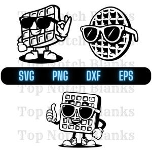 Waffle With Glasses Svg Waffle With Sunglasses Png Waffle Wearing Glasses Clipart Waffle Vector Bundle Pack Commercial Use