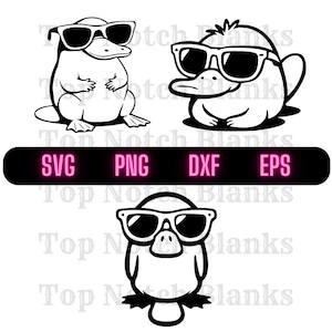 Schnabeltier mit Sonnenbrille svg Schnabeltier mit Brille Png Schnabeltier mit Brille Clipart Schnabeltier Vektor-Bundle-Pack Kommerzielle Nutzung