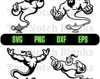 Magic Genie Clipart: Lamp Genie Vector Bundle (svg, png, dxf, eps) Commercial Use