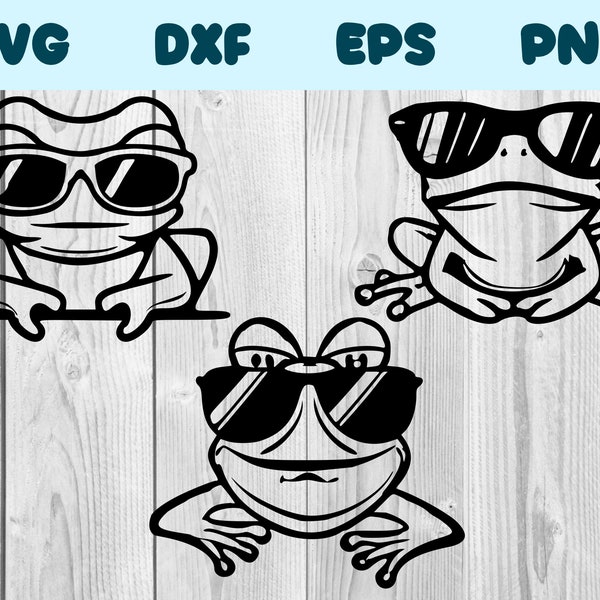 Frog With Glasses Clipart Etsy