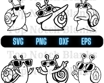 Dancing Snail with Sunglasses SVG PNG Clipart (Commercial Use)