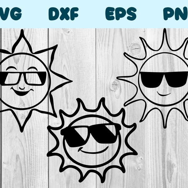 Sun Wearing Sunglasses Svg Sun Wearing Glasses Png Sun Clipart Sun Vector Bundle Pack Commercial Use