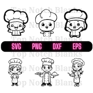 Chef Svg Cartoon Chef Png Happy Chef Clipart Chef Vector Bundle Pack Commercial Use