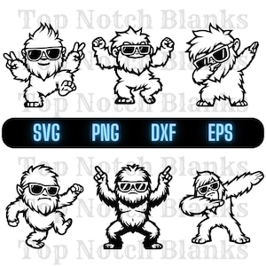 Tanzender Yeti SVG Bundle: Sasquatch Clipart, Bigfoot Vektor (Kommerzielle Nutzung)