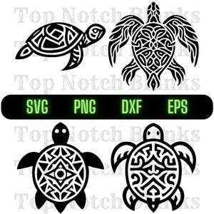 Stylized Turtle Svg Turtle Art Png Tribal Turtle Clipart Turtle Vector Bundle Pack Commercial Use