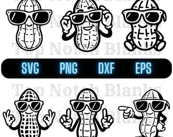 Peanut Wearing Sunglasses SVG Vector Bundle (Commercial Use)
