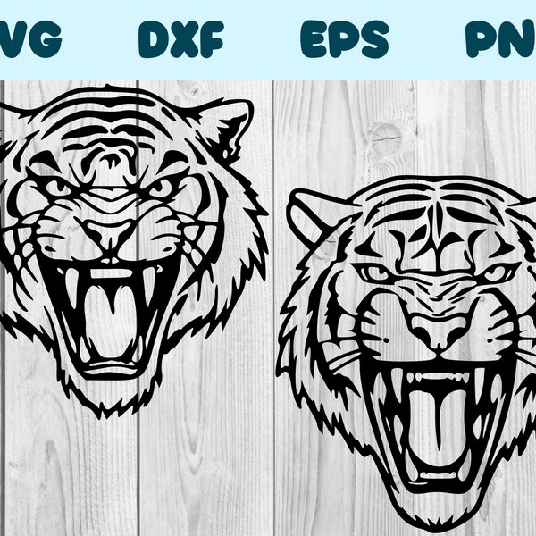 Tiger Svg Angry Tiger Png Angry Tiger Clipart Angry Tiger Vector Bundle Pack Commercial Use