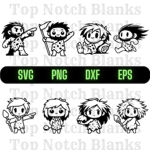 Holbewoner Svg Cave Man Png Cool Cavewoman Clipart Badass Cave Woman Vector bundel Pack commercieel gebruik