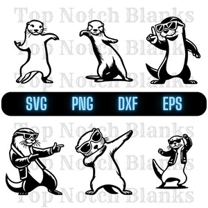 Otter tanzen mit Sonnenbrille Otter Tanzen Png Otter Clipart Otter Vektor Bundle-Pack Kommerzielle Nutzung