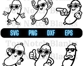 Sausage With Glasses Svg Sausage With Sunglasses Png Sausage Wearing Sunglasses Clipart Sausage Vector Bundle Pack Commercial Use