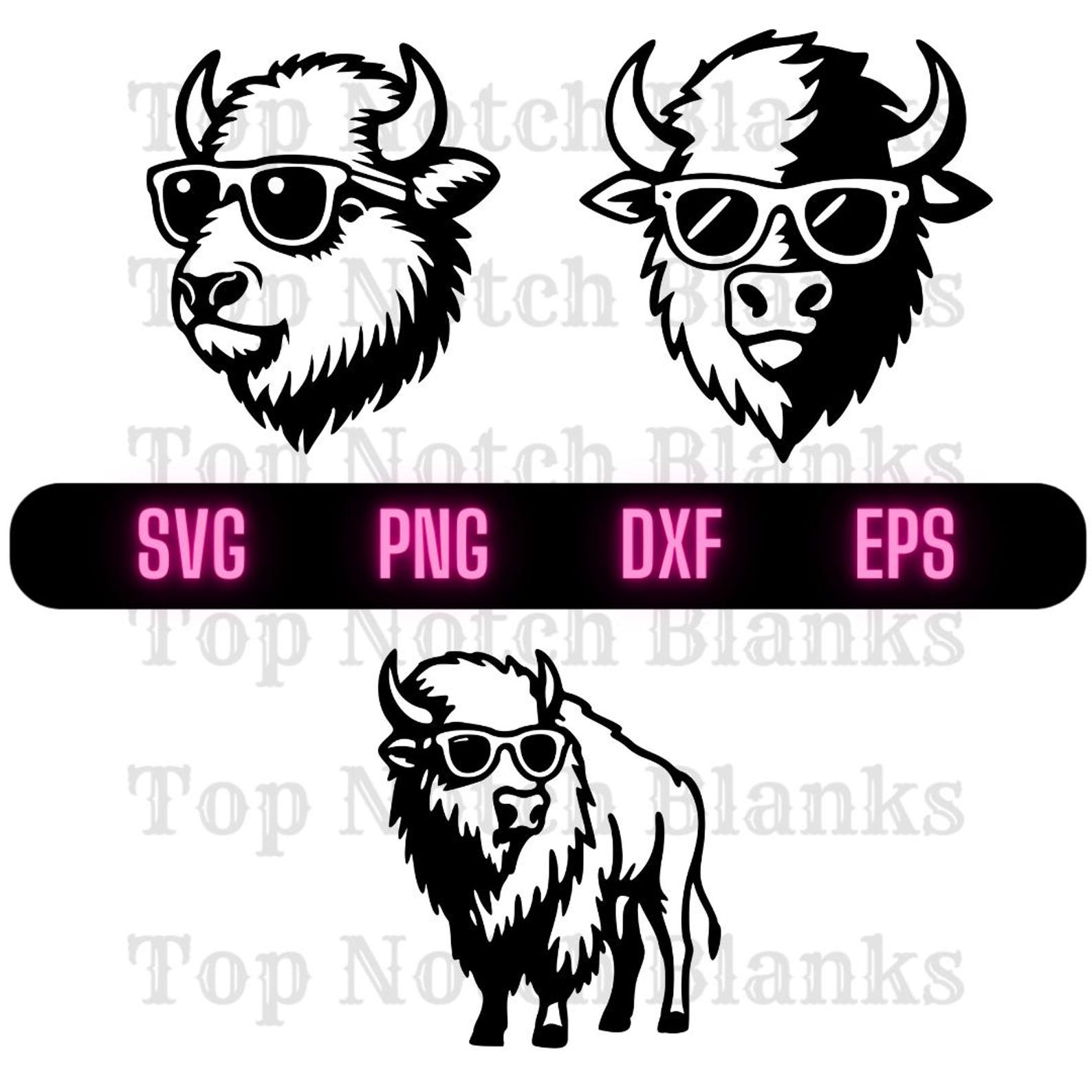 Bison Wearing Sunglasses Svg Bison With Glasses Png Bison With Glasses ...