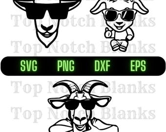 Goat Wearing Sunglasses Svg Goat Png Goat Wearing Sunglasses Clipart Goat Vector Bundle Pack Commercial Use