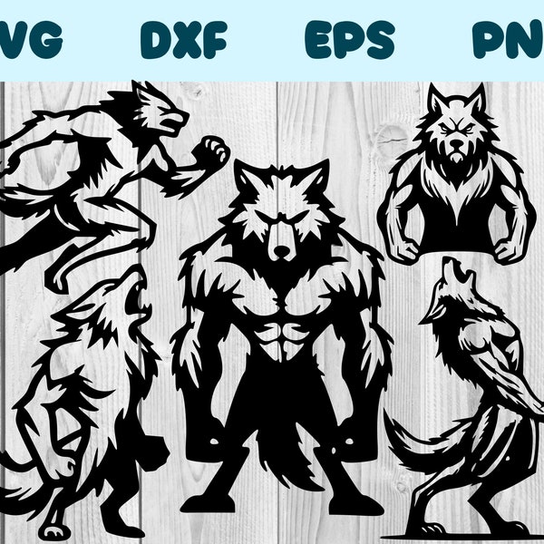 Werewolf Svg Cartoon Werewolf Png Cool Werewolf Clipart Badass Werewolf Vector Bundle Pack Commercial Use