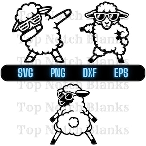 Mouton dansant avec des lunettes de soleil Svg mouton dansant Png dansant mouton Clipart vectoriel Bundle Pack usage commercial