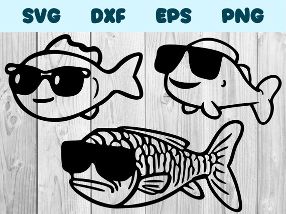 Fish Wearing Sunglasses Svg Fish Wearing Glasses Png Fish Clipart Fish  Vector Bundle Pack Commercial Use