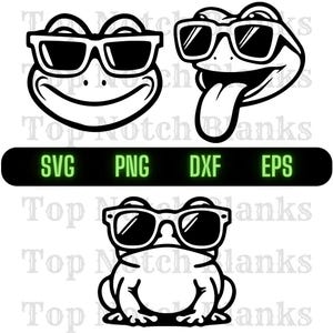 Grenouille portant des lunettes de soleil Svg grenouille avec des lunettes de soleil Png clipart grenouille vecteur Bundle Pack usage commercial