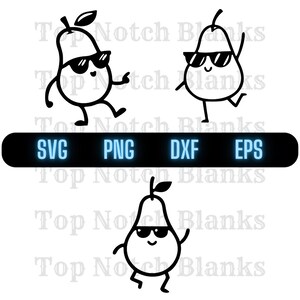 Pear Dancing With Sunglasses Svg Pear With Sunglasses Png Pear Wearing Glasses Clipart Pear Vector Bundle Pack Commercial Use