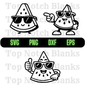 Wassermelone mit Sonnenbrille SVG Wassermelone mit Brille Png Wassermelone Clipart Wassermelone Vektor Bundle-Pack Kommerzielle Nutzung