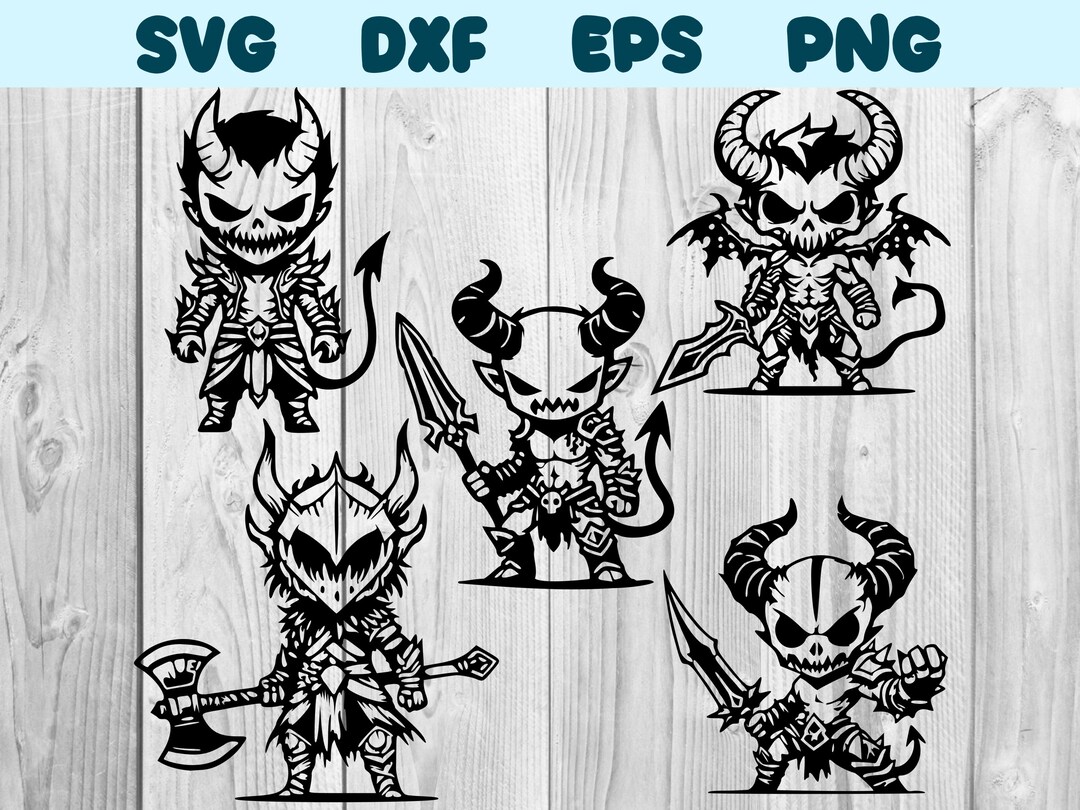Demonic Warrior Svg Badass Demon Png Cool Demon Clipart Demon Warrior ...