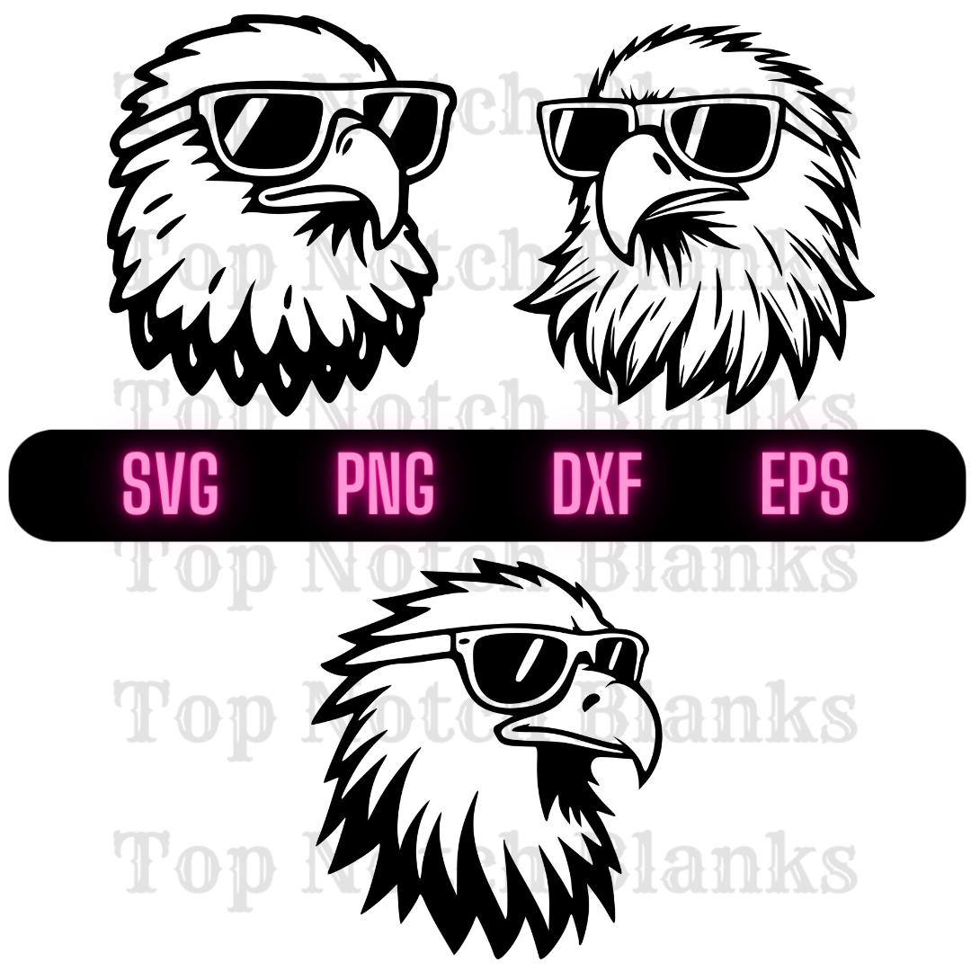Eagle Wearing Sunglasses Svg Eagle With Sunglasses Png Eagle Clipart Eagle Vector Bundle Pack Commercial Use