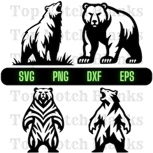 Stylized Bear Svg Bear Art Png Tribal Bear Clipart Bear Vector Bundle Pack Commercial Use
