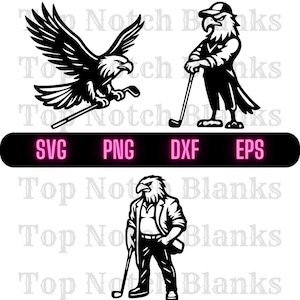 Eagle Golfing Svg Golfing Eagle Png Eagle With A Golf Club Clipart Eagle Vector Bundle Pack Commercial Use