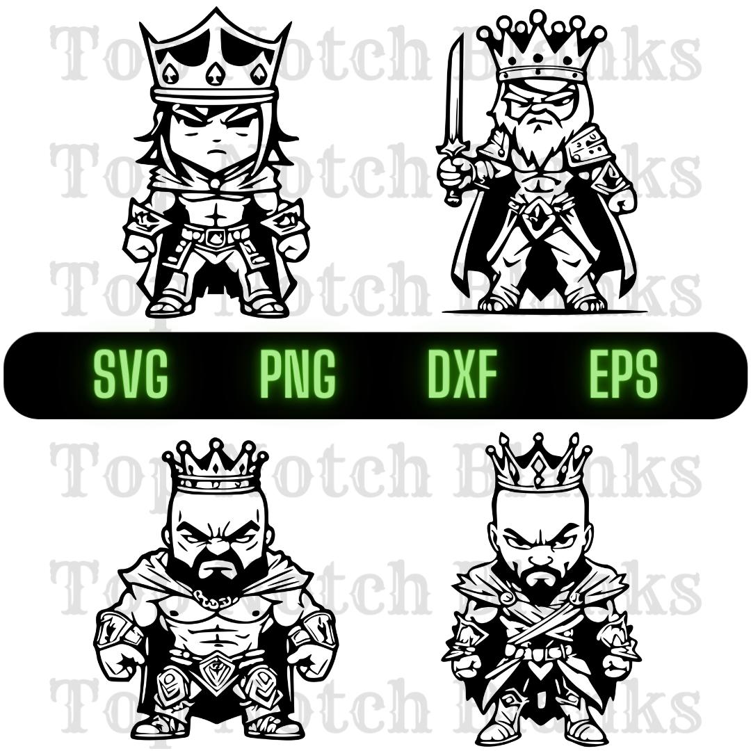 King Svg Cartoon King Png Badass King Clipart King Vector Bundle Pack Commercial Use Dxf Eps