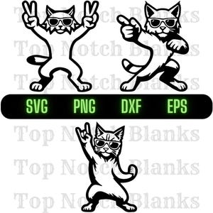 Bobcat bailando con gafas de sol Svg Bobcat bailando Png Bobcat bailando Clipart Bobcat paquete de vectores 2 Uso comercial