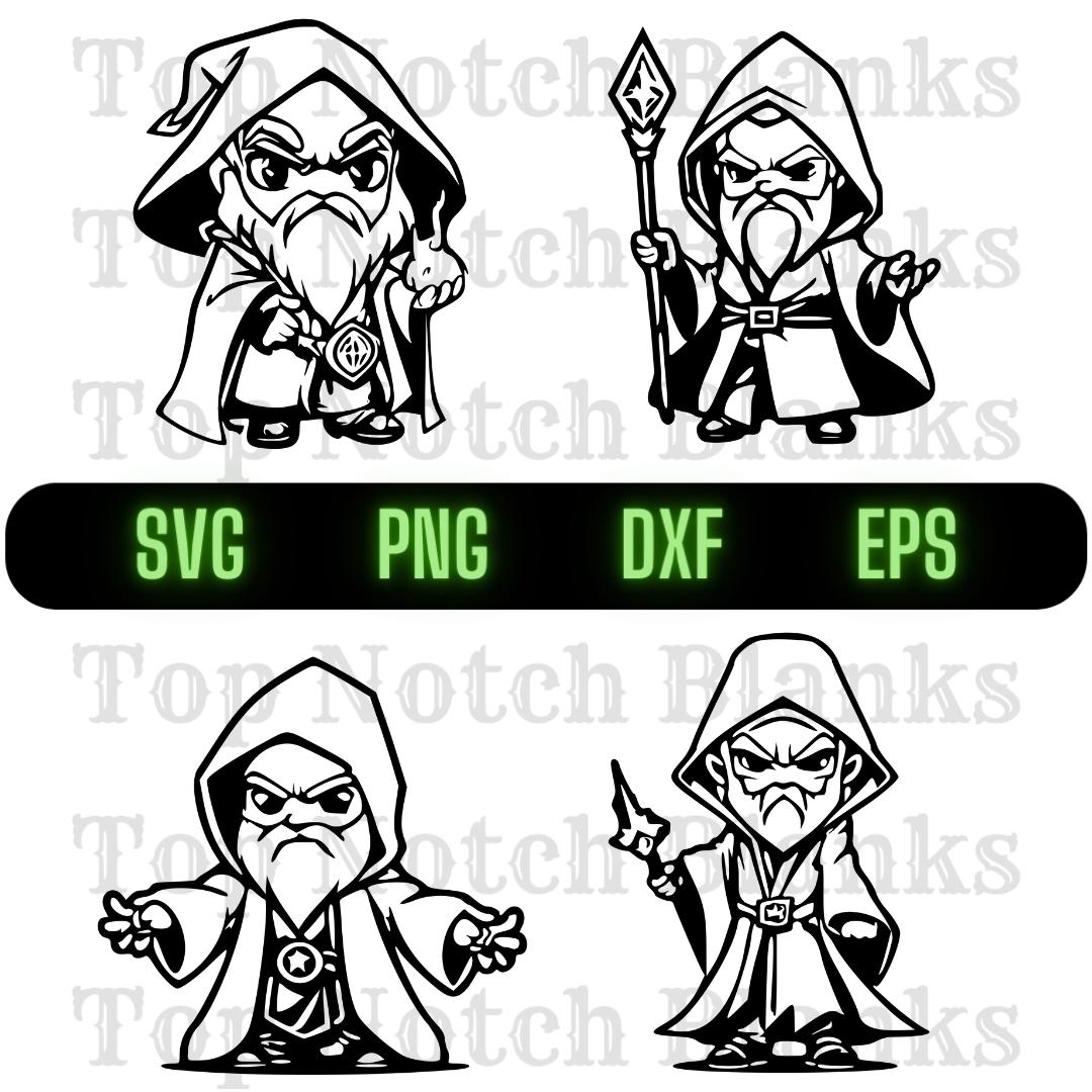 Wizard Svg Cartoon Wizard Png Cute Wizard Clipart Cool Wizard Vector Bundle Pack Commercial Use