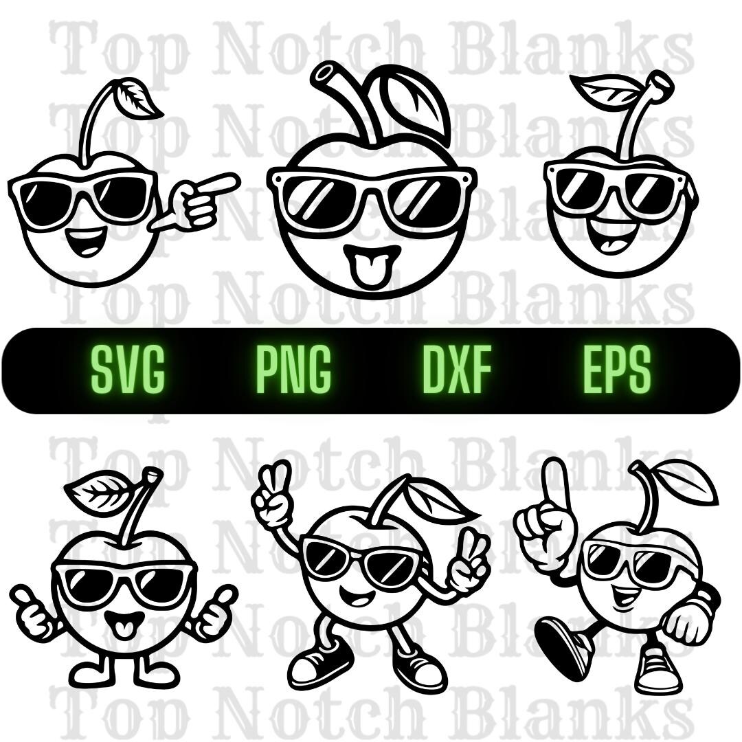 Cherry Wearing Sunglasses Svg Cherry With Glasses Png Cherry Wearing ...