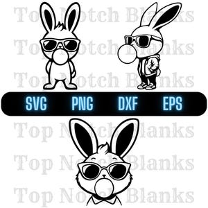Bunny Blowing a Bubble Svg Bubble Gum Bunny Png Bunny Bubblegum Clipart Bunny Vector Bundle Pack Commercial Use