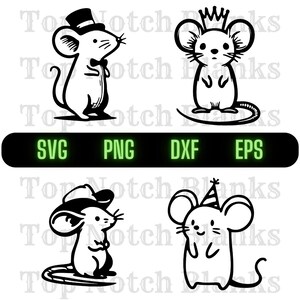 Mouse Wearing Hats Svg Mouse With Hats Png Mouse With Hats Clipart Mouse Vector Bundle Pack Commercial Use