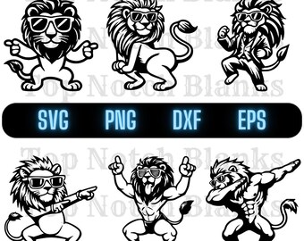 サングラスをかけたライオン SVG、ライオンの頭 SVG、ライオンのメガネ