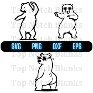 Polar Bear Dancing With Sunglasses Svg Polar Bear Dance Png Dancing Polar Bear Clipart Polar Bear Vector Bundle Pack Commercial Use
