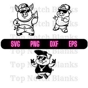 Hip-Hop Pig Svg Hip-Hop Pig Png Hip-Hop Pig Clipart Hip-Hop Pig Vector Bundle Pack Commercial Use