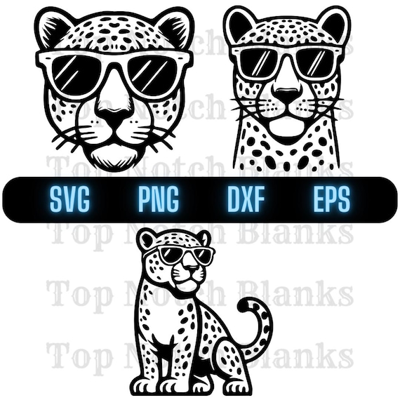Jaguar with Sunglasses Vector Bundle (svg, png, dxf, eps)