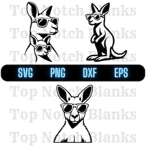Kangaroo Wearing Sunglasses Svg Kangaroo Png Kangaroo Clipart Kangaroo Vector Bundle Pack Commercial Use