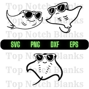 Manta Ray Wearing Sunglasses Svg Sting Ray Png Manta Ray Clipart Manta Ray Vector Bundle Pack Commercial Use